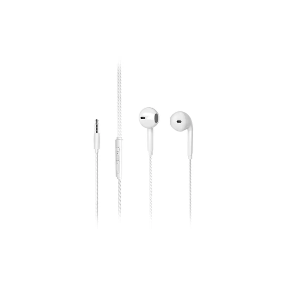 Lenovo Lecoo EH104 Kablolu 3.5mm Jacklı Kulak İçi Mikrofonlu Kulaklık Beyaz - Resim 4