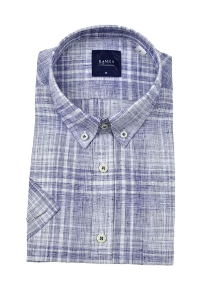 Erkek Klasik Ekose Kısa Kol Gömlek 9345 BGL-ST04583 - Resim 4