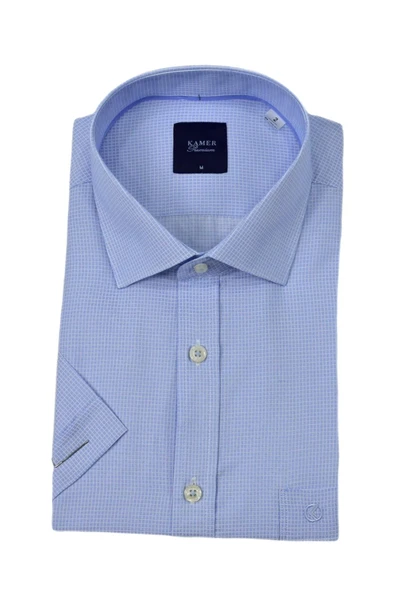 Erkek Klasik Piti Kare Kısa Kol Gömlek 9399 BGL-ST04577 - Resim 19