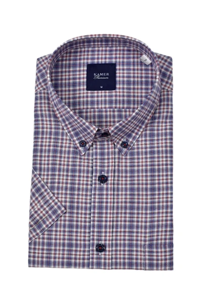 Erkek Klasik Ekose Kısa Kol Gömlek 9470 BGL-ST04578 - Resim 4