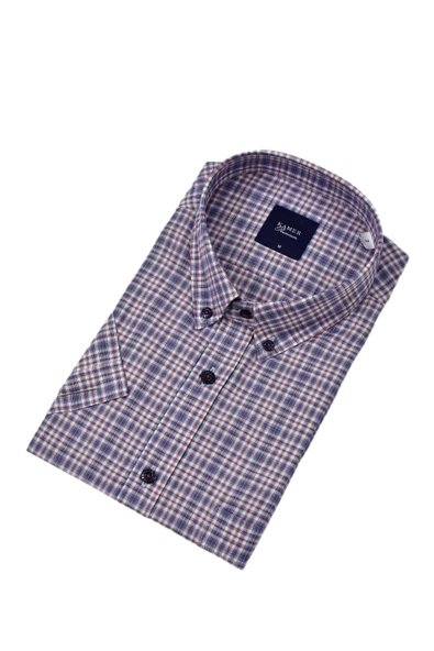 Erkek Klasik Ekose Kısa Kol Gömlek 9470 BGL-ST04578 - Resim 6