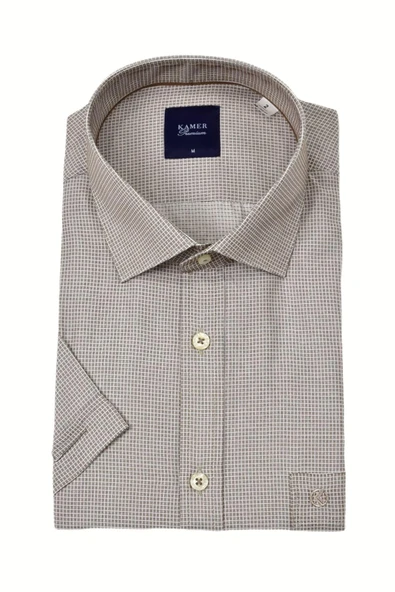 Erkek Klasik Piti Kare Kısa Kol Gömlek 9399 BGL-ST04577 - Resim 18