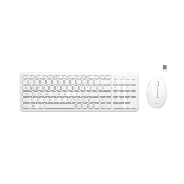Lenovo Lecoo KW204 Kablosuz Türkçe Q Klavye Mouse - Beyaz