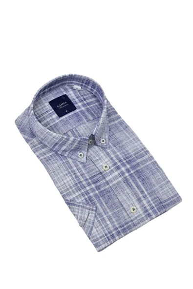 Erkek Klasik Ekose Kısa Kol Gömlek 9345 BGL-ST04583 - Resim 8