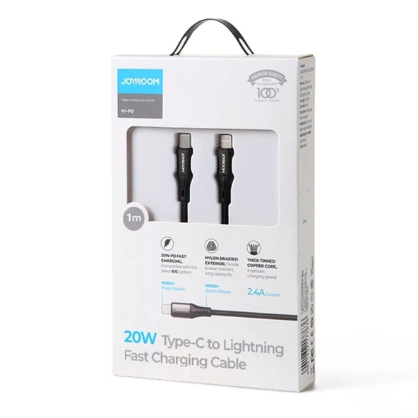 Joyroom S-1024N1 PD Hızlı Şarj ve Data Kablosu Type-C to Lightning 20W 1M - 3