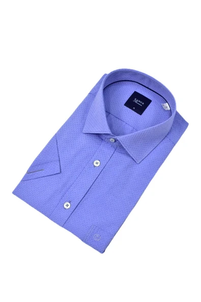 Erkek Klasik Armürlü Kısa Kol Gömlek 9402 BGL-ST04575 - Resim 12