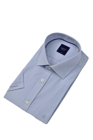 Erkek Klasik Armürlü Kısa Kol Gömlek 9402 BGL-ST04575 - Resim 3