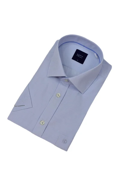 Erkek Klasik Kuşgözü Desen Kısa Kol Gömlek 9404 BGL-ST04573 - Resim 10