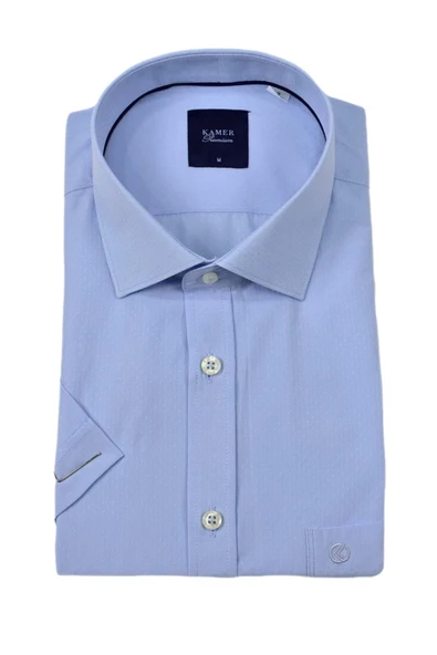 Erkek Klasik Armürlü Kısa Kol Gömlek 9402 BGL-ST04575 - Resim 9