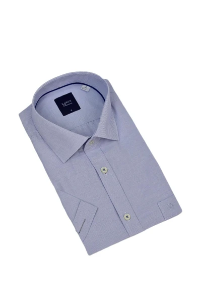 Erkek Klasik Kuşgözü Desen Kısa Kol Gömlek 9404 BGL-ST04573 - Resim 12