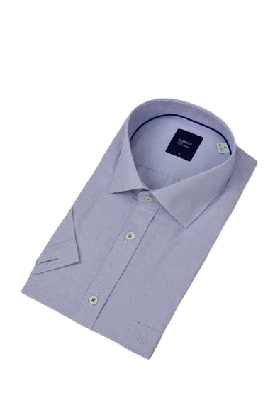 Erkek Klasik Kuşgözü Desen Kısa Kol Gömlek 9404 BGL-ST04573 - Resim 2