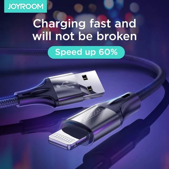 Joyroom S-1030N1 USB to Lighting Metal Kopmaz Hızlı Şarj Kablosu 3A - 5