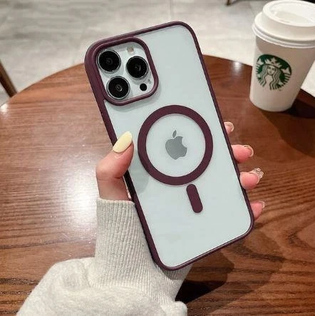 İphone 12-12 Pro Magsafe Uyumlu Mat Çerçeveli Telefon Kılıfı - Resim 3