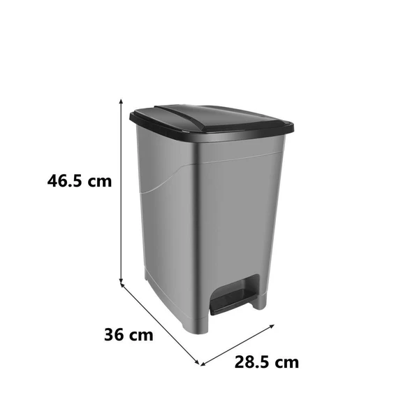 Omnipazar SRL-3029 Slim Pedallı Plastik Çöp Kovası İç Kovalı 25 lt - 4