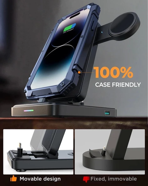 Joyroom 4 in 1 Katlanabilir Şarj İstasyonu Lightning - 2