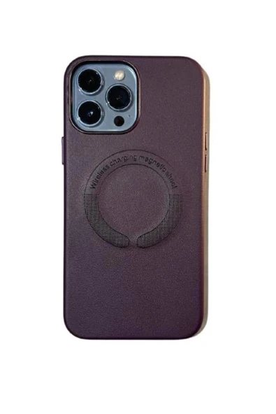 İphone 14 Pro Magsafe Leather Kapak Kılıf - 1