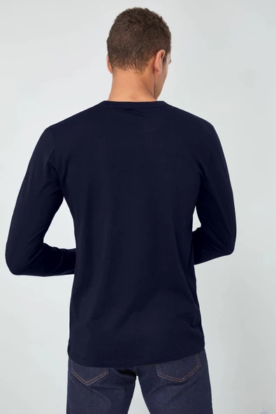Bisiklet Yaka Basic Sweatshirt Slim Fit 2 iplik Esnek Kumaş - 2