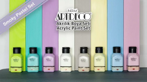 Artdeco Akrilik Boya 8x75ml Pastel Smoky Renkler Set