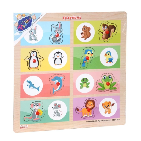 Ony-366-367 Ahşap Tutmalı Eşleştirme -hayvanlar Ve Yavruları - 2