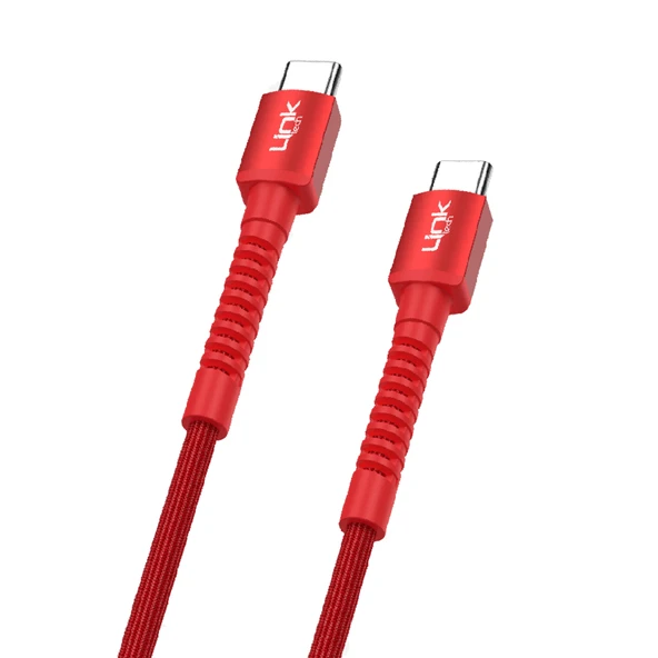 Linktech K598 Type-C to Type-C Örgü Metal Başlı Şarj ve Data Kablosu 60W 3A 1mt - 9