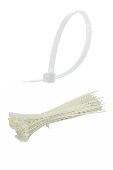 100 Adet Plastik Cırt Kelepçe Kablo Bağı Kablo Düzenleyici-4.8 X 380 Mm - 2