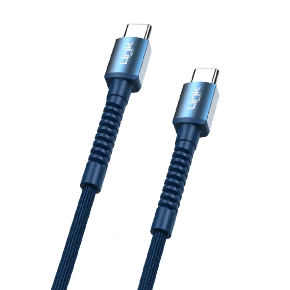 Linktech K598 Type-C to Type-C Örgü Metal Başlı Şarj ve Data Kablosu 60W 3A 1mt - 7