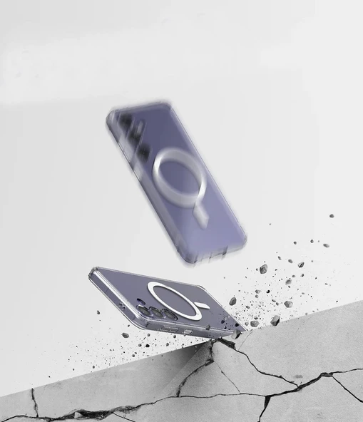 Samsung Galaxy S23 FE Kılıf Crystal Sert MagSafe Özellikli Şeffaf - Resim 4
