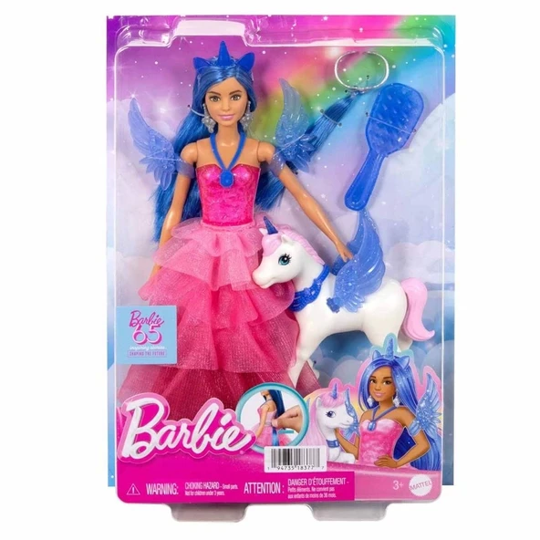 Barbie Mavi Saçlı Prenses Bebek HRR16 - Resim 5