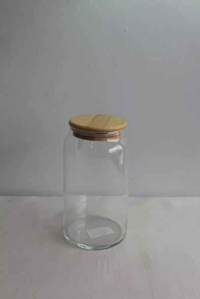 Bambu kapaklı Cam Kavanoz 1100ml
