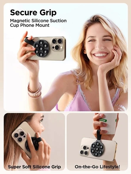 Joyroom Jr-ZS393 Magsafe Uyumlu Vantuzlu Telefon Tutucu - Resim 4