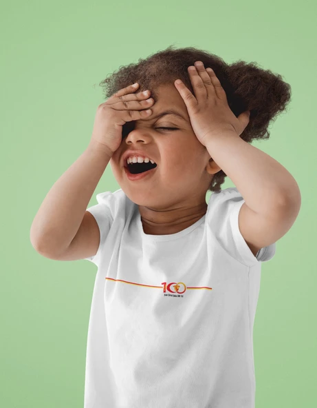 Göztepe 100. Yıl - Şan Şeref Dolu 100 Yıl Kısa kollu bisiklet yaka t-shirt Çocuk