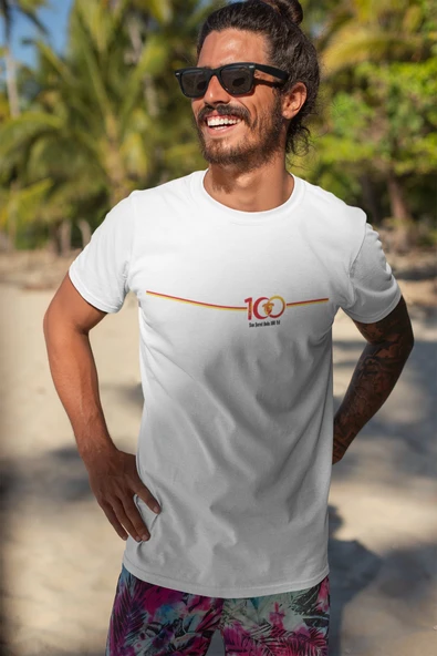 Göztepe 100. Yıl - Şan Şeref Dolu 100 Yıl Kısa kollu bisiklet yaka t-shirt Erkek