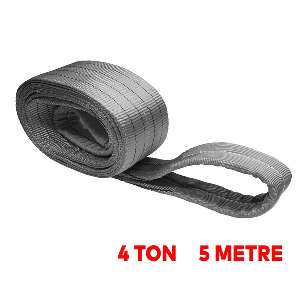 Polyester Sapan Spanzet 4 Ton 5 Metre Gri Sağlam Yük Kaldırma Taşıma İndirme Halat - 2