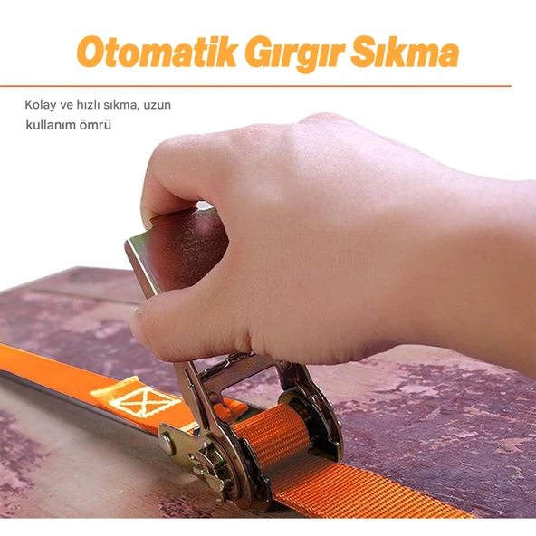 Spanzet Sonsuz Gırgır Yük Gerdirme Halatı Eşya Sabitleme Sapan 3 Metre Yük Taşıma Kamyoncu İpi - 3