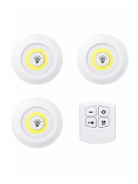 Winnboss Dekoratif Led Spot Lamba Kumandalı Yuvarlak Pilli 3 Lü WN-1186 - 2