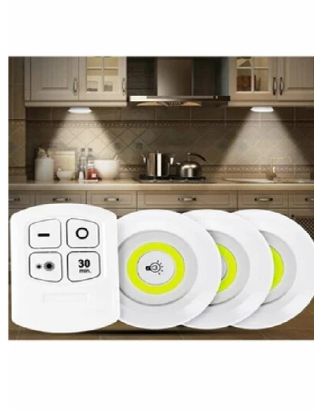 Winnboss Dekoratif Led Spot Lamba Kumandalı Yuvarlak Pilli 3 Lü WN-1186