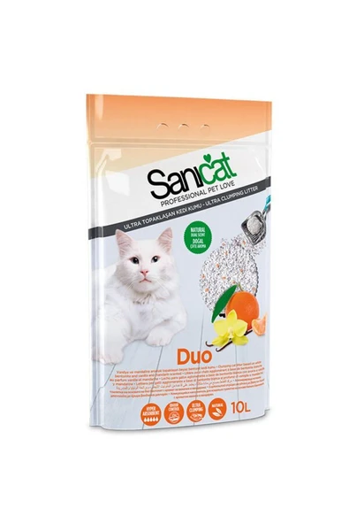 Sanicat Duo Vanilya Ve Mandalina Aromalı Kedi Kumu 10 Lt