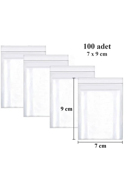 Kilitli Torba Şeffaf Poşet 9x7 Cm 100 Adet Kına Çerez Kuruyemiş Naylonu