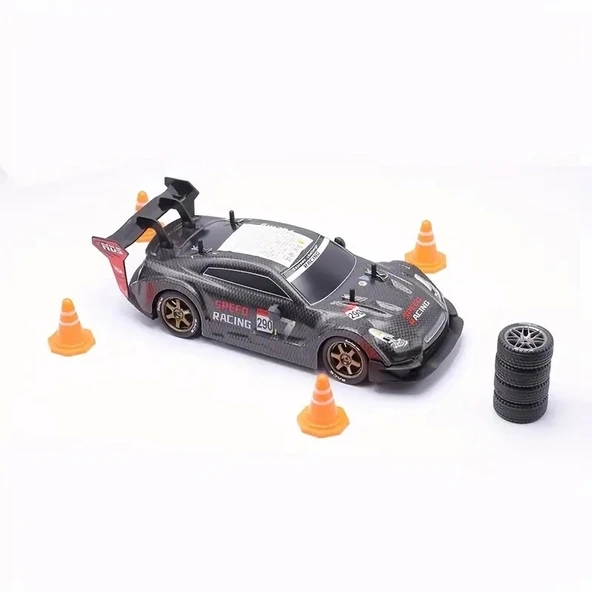 1:16 Hızlı Drift Şarjlı Siyah Spor Araba 4x4 RC Uzaktan kumandalı Yarış Aracı 40 Km/s Hızında Hediyelik Oyuncak - 3