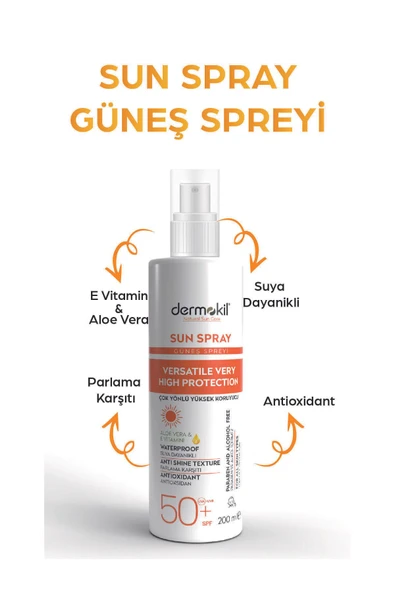 DERMOKİL GÜNEŞ SPREYİ SPF50+ 200ML - 2