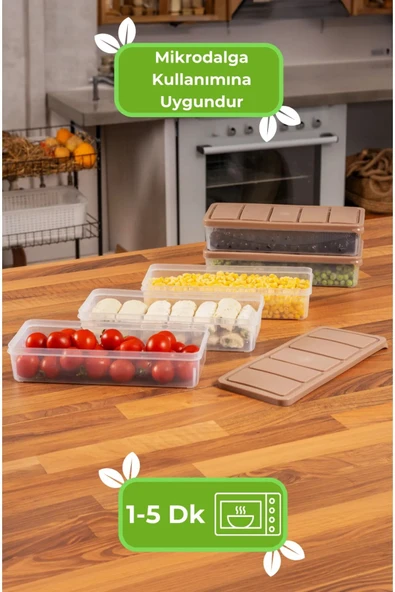 Vakumlu Silikon Kapaklı Dondurucuya Mikrodalgaya Uygun Erzak Saklama Kabı 12'li Set - 5