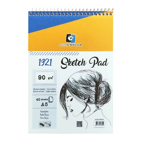 Alex Schoeller A5 90 Gr Spiralli Eskiz Defteri Sketchpad 40 Yaprak