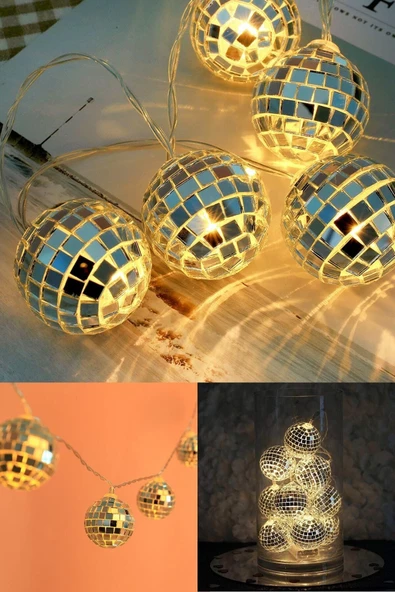 Jasper Mini Disko Topu Dekoratif Süsleme Led 2 Metre - Resim 3