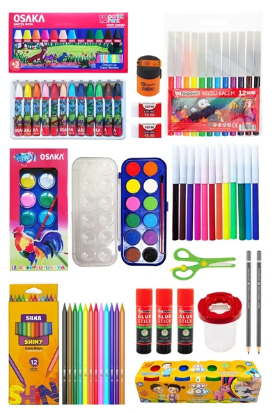 Kreş Anasınıfı Anaokulu Okul Kırtasiye Seti Okula Dönüş Seti 15 Parça Okul Seti