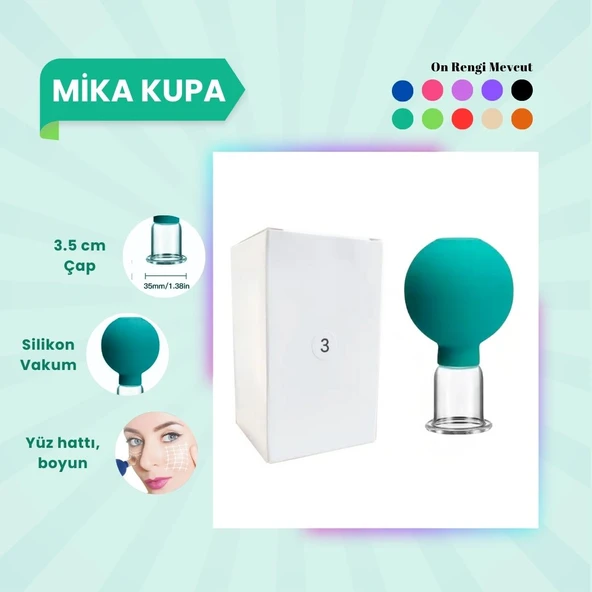 Silikon Vakumlu Mika Yüz Masaj Kupası No:3 Yeşil ürün görseli 1