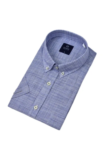 Erkek Klasik Piti Kare Kısa Kol Gömlek 9488 BGL-ST04570 - Resim 4