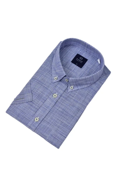 Erkek Klasik Piti Kare Kısa Kol Gömlek 9488 BGL-ST04570 - Resim 12