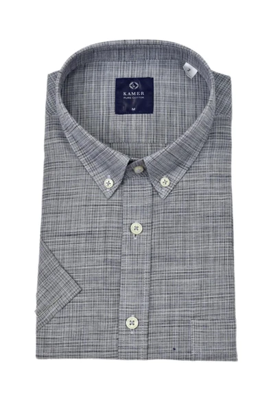 Erkek Klasik Piti Kare Kısa Kol Gömlek 9488 BGL-ST04570 - Resim 7