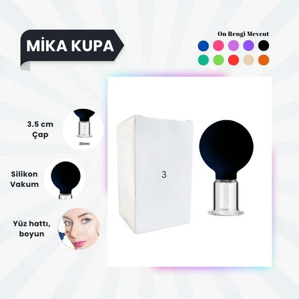 Silikon Vakumlu Mika Yüz Masaj Kupası No:3 Siyah
