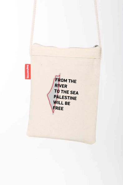 Geleneksel Filistin "FROM THE RIVER TO THE SEA PALESTINE WILL BE FREE" Dijital Baskılı Askılı Kanvas B330010